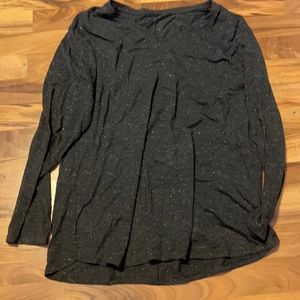 Apt 9 Grey/Gold Sparkle Long Sleeve Top